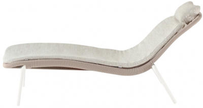 Лежак плетеный Grattoni Leaf алюминий, роуп, олефин белый, светло-серый, бежевый Фото 1