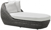 Лежак плетеный с подушками POINT Heritage алюминий, искусственный ротанг, ткань серый Фото 1