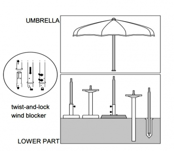 Зонт пляжный профессиональный Ø2 м Magnani Klee алюминий, Tempotest Para Фото 5