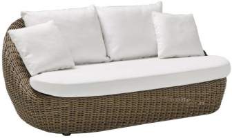 Диван двухместный плетеный с подушками-thumbs-Фото1