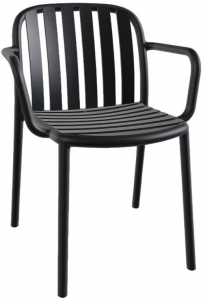 Кресло пластиковое PAPATYA Galata-K стеклопластик антрацит Фото 1