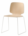 Стул деревянный на полозьях PEDRALI Babila сталь, фанера белый, беленый ясень Фото 1