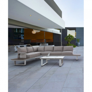 Стол кофейный раздвижной Garden Relax Konnor алюминий белый Фото 7