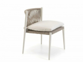 Стул металлический плетеный Unopiu Luce алюминий, роуп cлоновая кость, песочный Фото 4