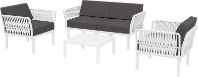 Кресло пластиковое с подушками Siesta Contract Portofino Lounge стеклопластик, полипропилен, полиэстер белый, темно-серый Фото 10