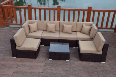 Комплект плетеной мебели Afina YR822-W53 Old Brown искусственный ротанг, сталь коричневый, бежевый Фото 6