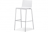 Стул пластиковый барный PEDRALI Kuadra сталь, технополимер сатинированный стальной, белый Фото 6