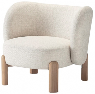 Кресло лаунж деревянное с обивкой Grattoni Nature тик, олефин натуральный, конопляный Фото 1