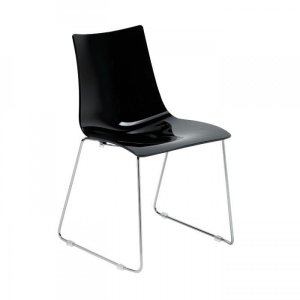 Стул пластиковый Scab Design Zebra Antishock сталь, поликарбонат, ткань хром, черный Фото 1