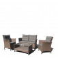 Комплект плетеной мебели Afina AFM-804 Beige/Grey искусственный ротанг, сталь бежевый, серый Фото 1