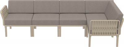 Комплект пластиковой мебели Siesta Contract Portofino Lounge Corner стеклопластик, полипропилен, полиэстер бежевый, светло-коричневый Фото 9