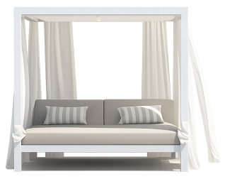 Шатер металлический с лежаками и навесом-thumbs-Фото1