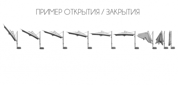 Зонт профессиональный 3х3 м с подсветкой Galileo Wood Light
