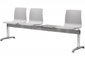 Система с тремя сиденьями и столиком Scab Design Alice Bench сталь, алюминий, технополимер, HPL светло-серый Фото 1
