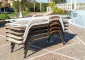 Шезлонг-лежак металлический Magnani Design алюминий, ироко, текстилен Фото 7