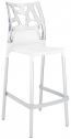 Стул пластиковый барный PAPATYA Ego-Rock Bar алюминий, стеклопластик, поликарбонат сатинированный алюминий, белый, прозрачный Фото 1