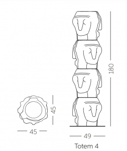 Торшер пластиковый SLIDE Threebu Totem 4 Lighting LED полиэтилен белый Фото 2