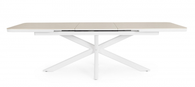 Стол обеденный раздвижной Garden Relax Pascal алюминий, спеченный камень белый Фото 4