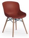 Стул пластиковый PAPATYA Globe-S Wox Beech бук, металл, стеклопластик натуральный, красный Фото 1