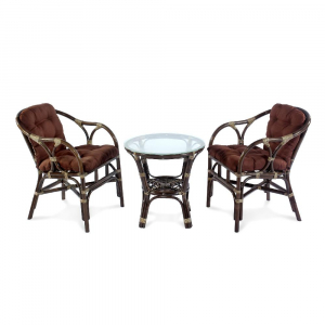 Комплект кофейный Ecodesign Terrace Set натуральный ротанг темно-коричневый Фото 1