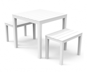 Комплект пластиковой мебели GARDEN RATTAN Set Papua полипропилен белый Фото 1