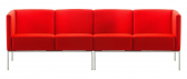 Диван модульный с левым подлокотником Профдиван Авеню дерево, металл, кожа красный Фото 2