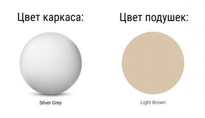 Диван пластиковый двухместный с подушками Siesta Contract Mykonos стеклопластик, полиэстер серебристый, светло-коричневый Фото 3