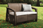 Диван пластиковый Keter Corfu Love Seat пластик с имитацией плетения коричневый Фото 3