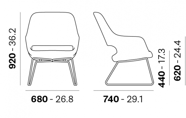 Кресло мягкое на полозьях Babila Comfort