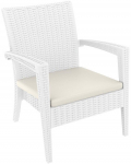 Кресло пластиковое плетеное с подушкой Miami Lounge Armchair