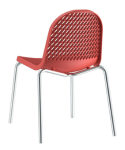 Стул пластиковый Resol Nervi chair алюминий, полипропилен красный Фото 1