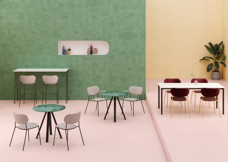 Стул барный с обивкой Nuta Light Stool 77