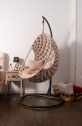 Кресло подвесное плетеное Pride Design Валио Гламур сталь, микровелюр бежевый Фото 5