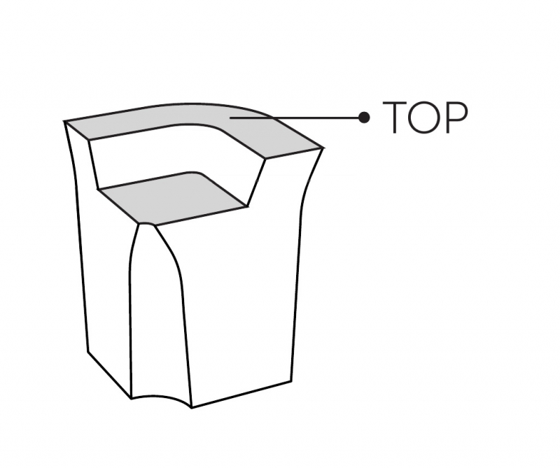 Столешница стальная на верх барной стойки Jumbo Corner Top