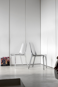 Комплект прозрачных стульев с подушками Scab Design Vanity Set 2 поликарбонат, полиэстер прозрачный, светло-серый Фото 9