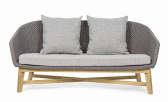 Диван плетеный с подушками Garden Relax Coachella тик, роуп, олефин натуральный, серый Фото 3