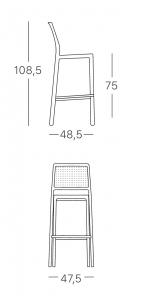 Стул барный пластиковый Scab Design Emi технополимер лен Фото 2