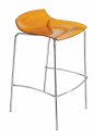 Табурет прозрачный барный PAPATYA X-Treme BSS сталь, поликарбонат оранжевый Фото 1