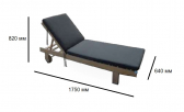 Шезлонг-лежак деревянный с матрасом Tagliamento National кладо, полиэстер натуральный Фото 2