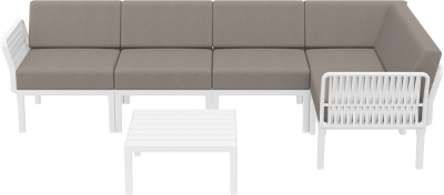 Комплект пластиковой мебели Siesta Contract Portofino Lounge Corner стеклопластик, полипропилен, полиэстер белый, светло-коричневый Фото 7