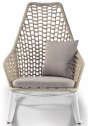 Кресло-качалка плетеное Grattoni Kos алюминий, роуп, олефин белый, бежевый, коричневый Фото 3