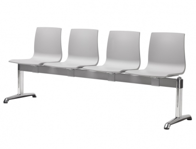 Система с четырьмя сиденьями Scab Design Alice Bench сталь, алюминий, технополимер светло-серый Фото 1