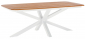Стол деревянный обеденный Grattoni Cross алюминий, тик белый, натуральный Фото 1