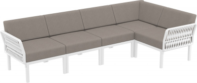 Комплект пластиковой мебели Siesta Contract Portofino Lounge Corner стеклопластик, полипропилен, полиэстер белый, светло-коричневый Фото 8
