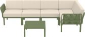 Комплект пластиковой мебели Siesta Contract Portofino Lounge Corner стеклопластик, полипропилен, полиэстер оливковый, бежевый Фото 9