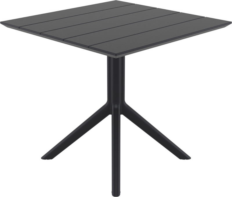 Стол пластиковый Paris Table 80, черный, 800х800х740 мм
