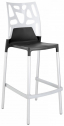 Стул пластиковый барный PAPATYA Ego-Rock Bar алюминий, стеклопластик, поликарбонат сатинированный алюминий, антрацит матовый, черный Фото 1