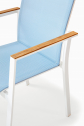 Кресло металлическое текстиленовое Grattoni Alpha алюминий, тик, текстилен белый, голубой, натуральный Фото 4