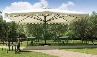 Зонт профессиональный телескопический 6х6 м Scolaro Capri Dark алюминий, акрил антрацит, слоновая кость Фото 12