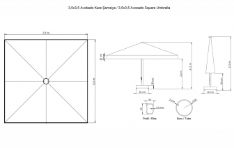 Зонт профессиональный 3.5х3.5 м-thumbs-Фото3